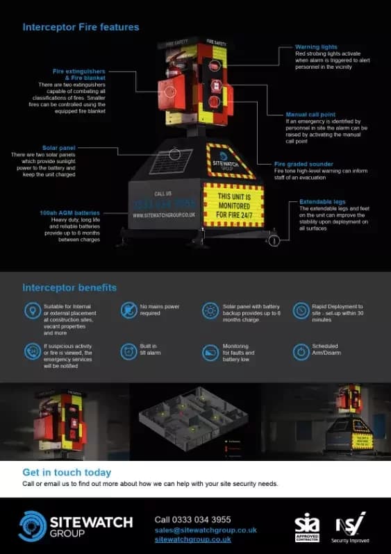 Interceptor Fire protection information
